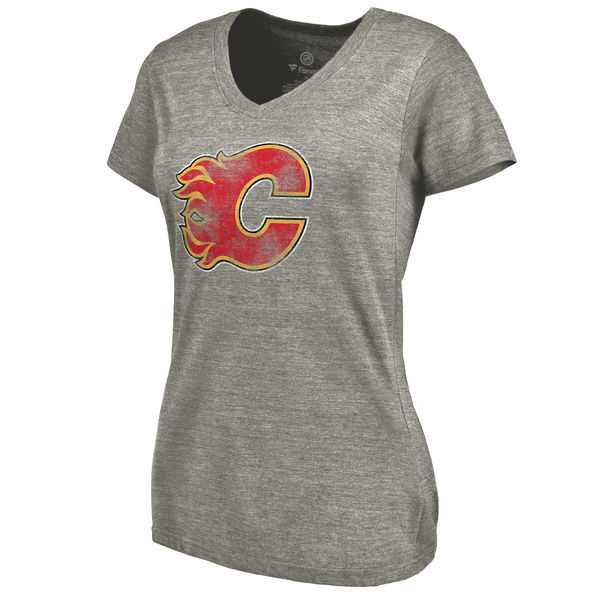 Women's Calgary Flames Distressed Team Logo Tri Blend V Neck T-Shirt Ash FengYun,We sell and wholesale Women's Calgary Flames Distressed Team Logo Tri Blend V Neck T-Shirt Ash FengYun on line form chian!
